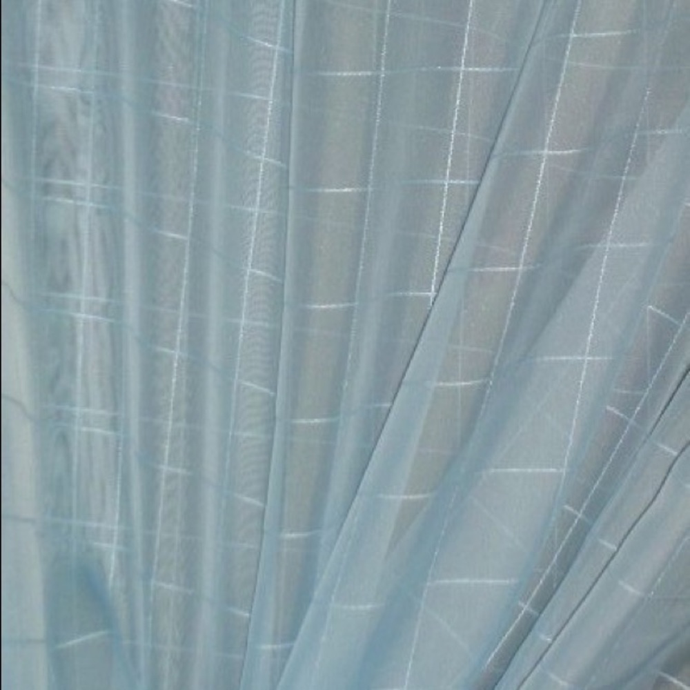 Check Sheer Doublewide Drapery Curtain Fabric